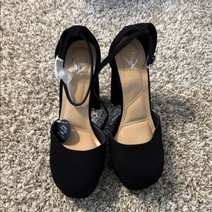Windsor Black Ankle Strap Heels